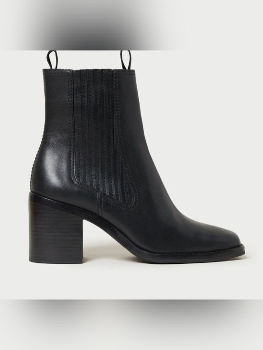 Loeffler Randall Black Leather Chelsea Ankle Stretch Pull On Comfort Boots